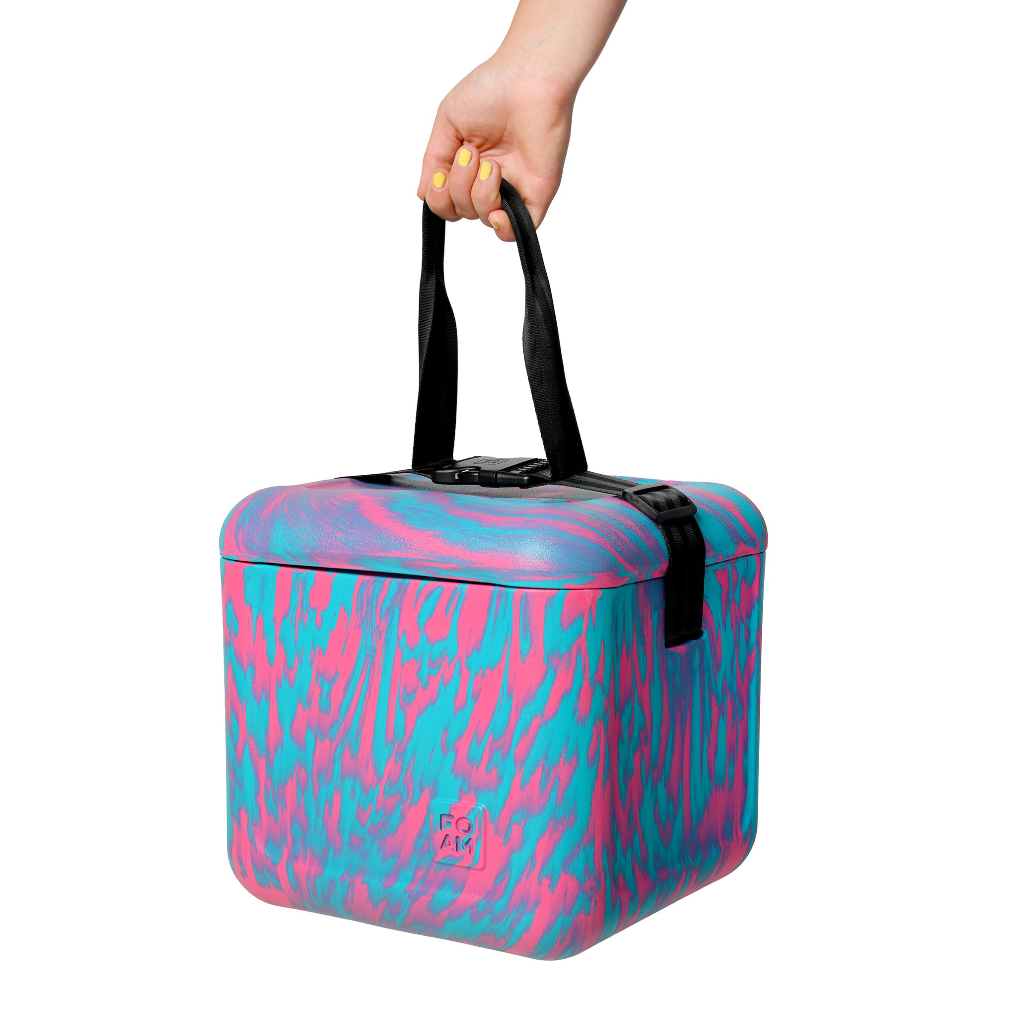 【FORME】COOLER LUNCH POUCH パープル・グリーン・ピンク Cyan & Pink Full Swirl – FOAM